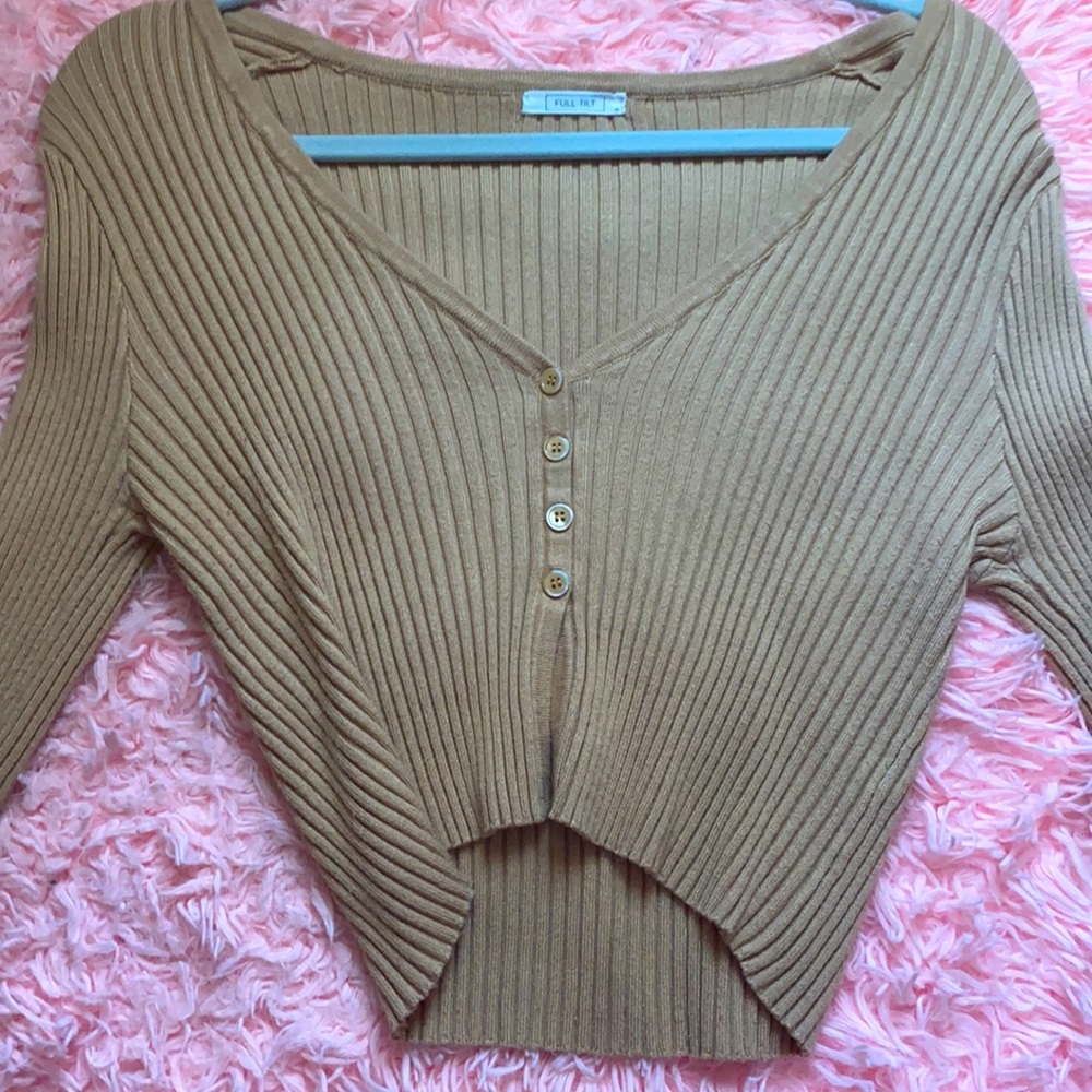 Tan button up cardigan